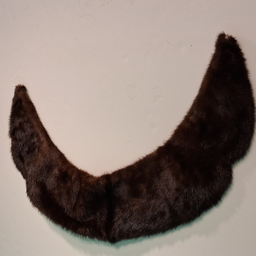 Dark Brown Real Fur Craft Trim/Collar For Crafts Or Use As Is 3886